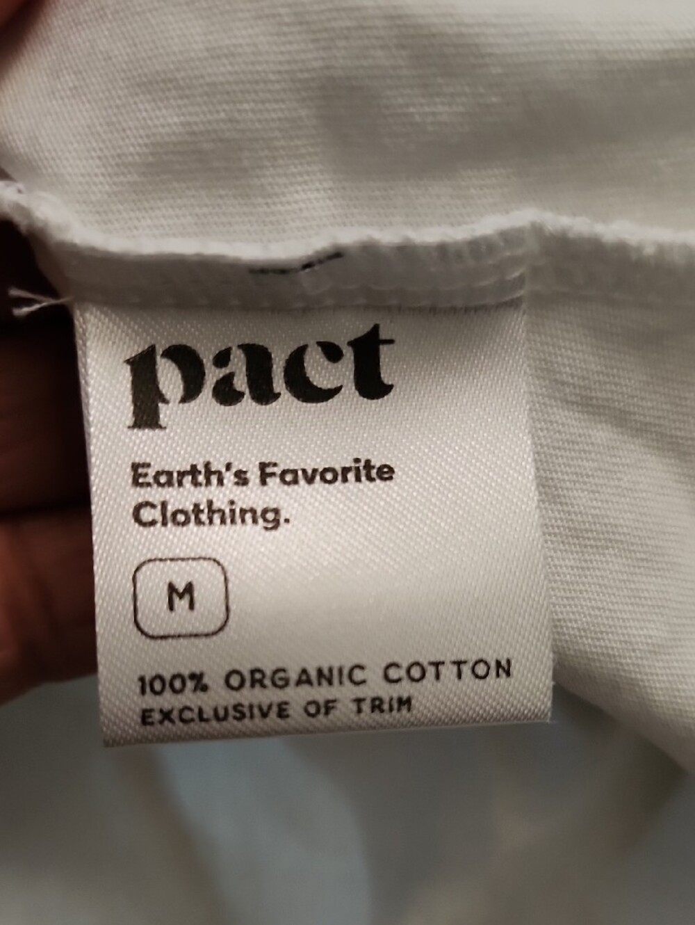 Lot of 2 Pact Organic Cotton Crewneck T-Shirts White Sz M Minimalist Basics - Picture 3 of 9